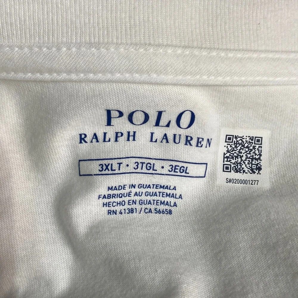Polo Ralph Lauren Men's‎ 3LT White Long Sleeve T-Shirt Classic Fit Big Logo NWT
